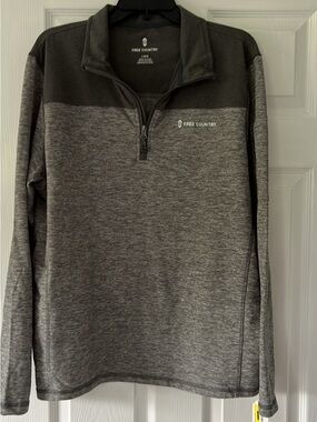 Free Country Men's Two-Tone Gray Quarter Zip Pullover